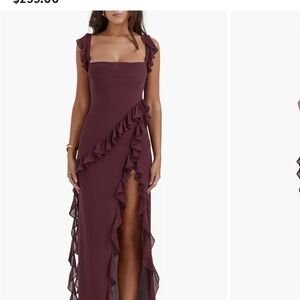 Ariela Ruffle Side Slit Gown